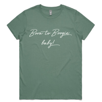 Born to Boogie Women's T-Shirt - White Font Thumbnail