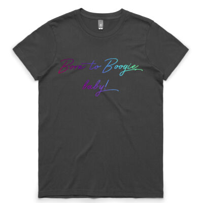 Born to Boogie Women's T-Shirt - Rainbow Font Thumbnail