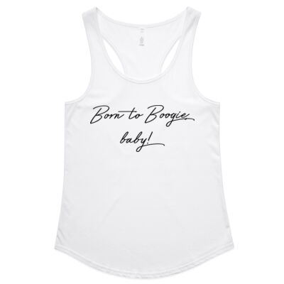 Born to Boogie Active Wear Singlet - Black Font Thumbnail