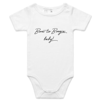 Born to Boogie BABIES Jumpsuit/Onesie/Romper - Black Font Thumbnail