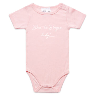 Born to Boogie BABIES Jumpsuit/Onesie/Romper - White Font Thumbnail