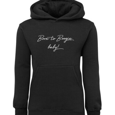 Born to Boogie KIDS Hoodie - White Font Thumbnail