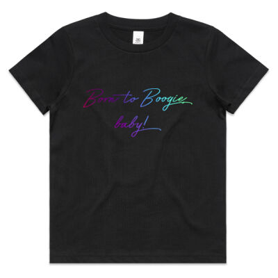 Born to Boogie BIG KIDS T-Shirt - Rainbow Font  Thumbnail