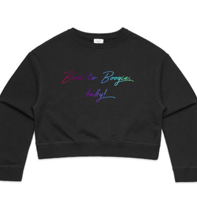 Born to Boogie Adult Crop Jumper/Sweater - Rainbow Font Thumbnail