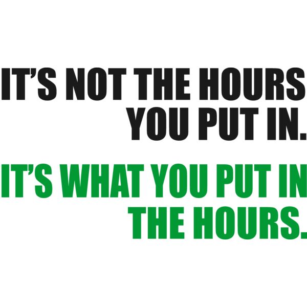 Its not the hours you put in Thumbnail