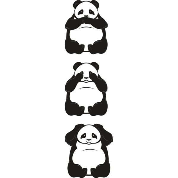 Hear no evil pandas vertical Thumbnail